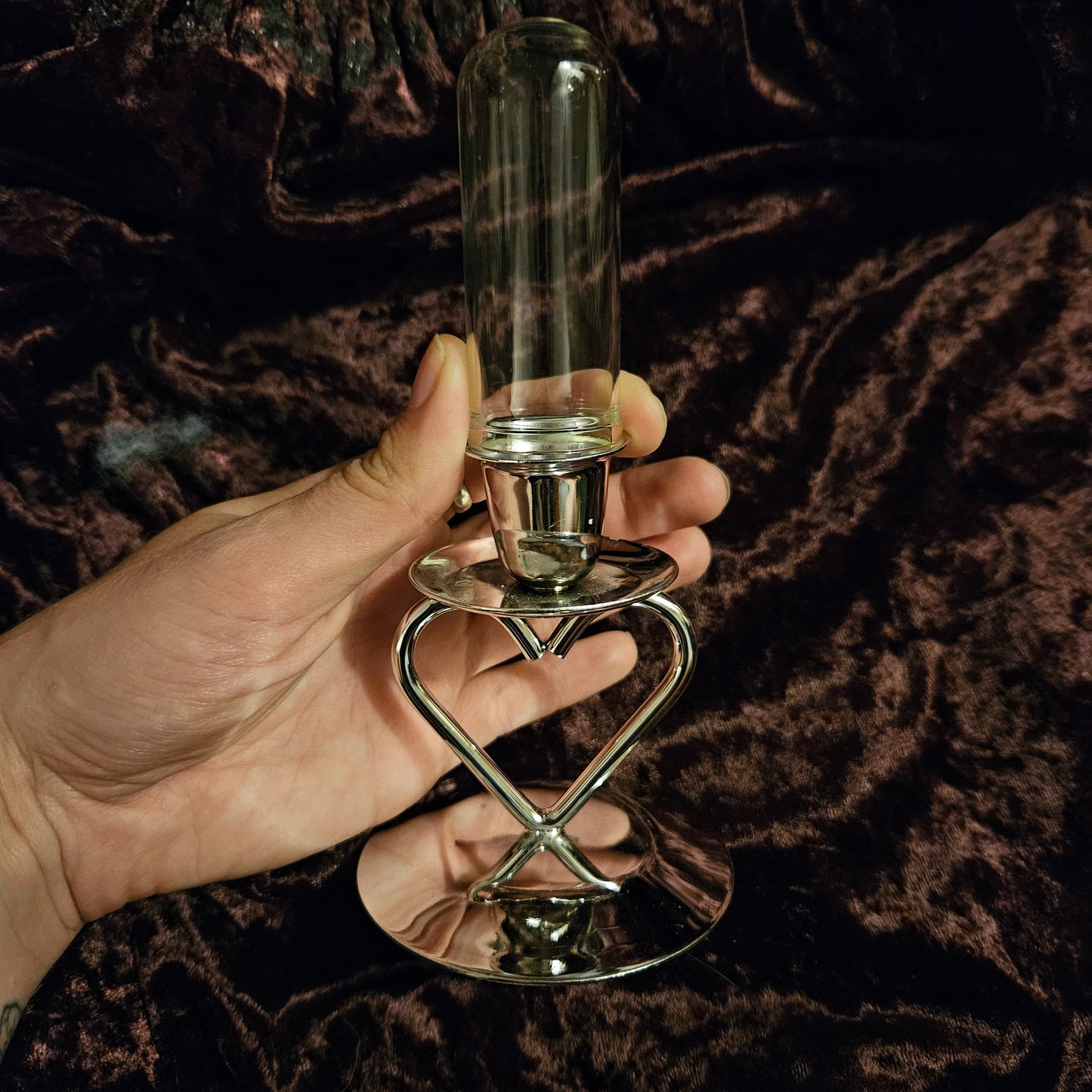Silver Heart Dome Set