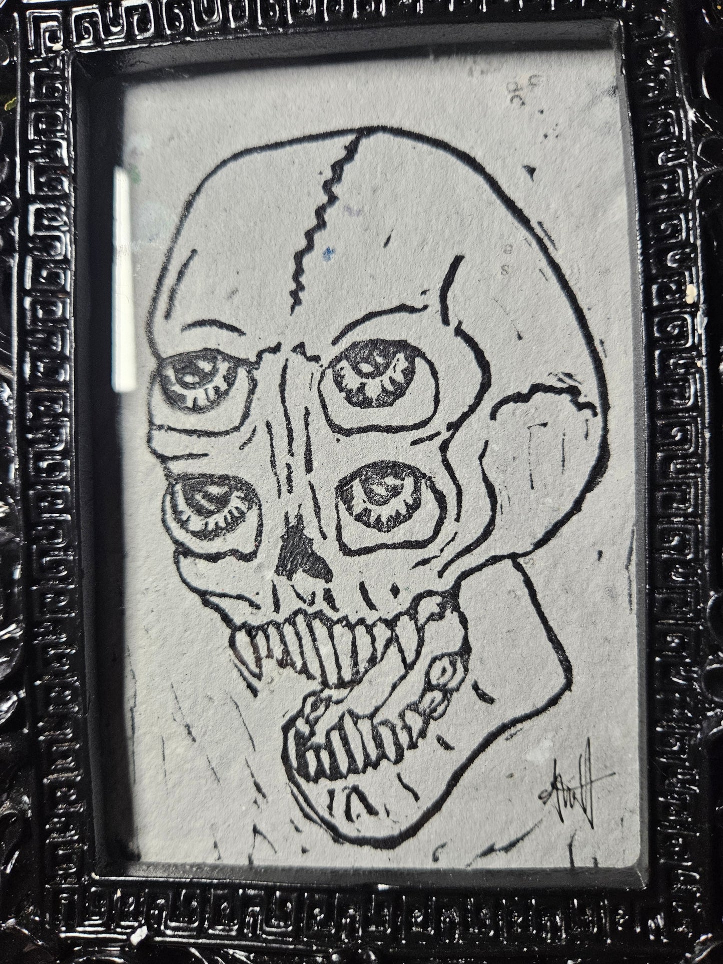 Double Vision Linocut Print