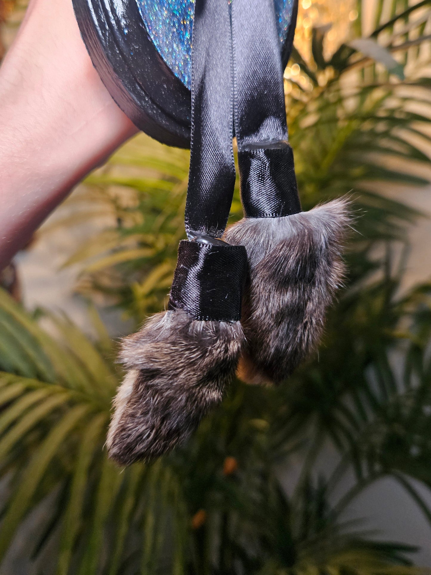 Bunny Slipper Set in black & blue