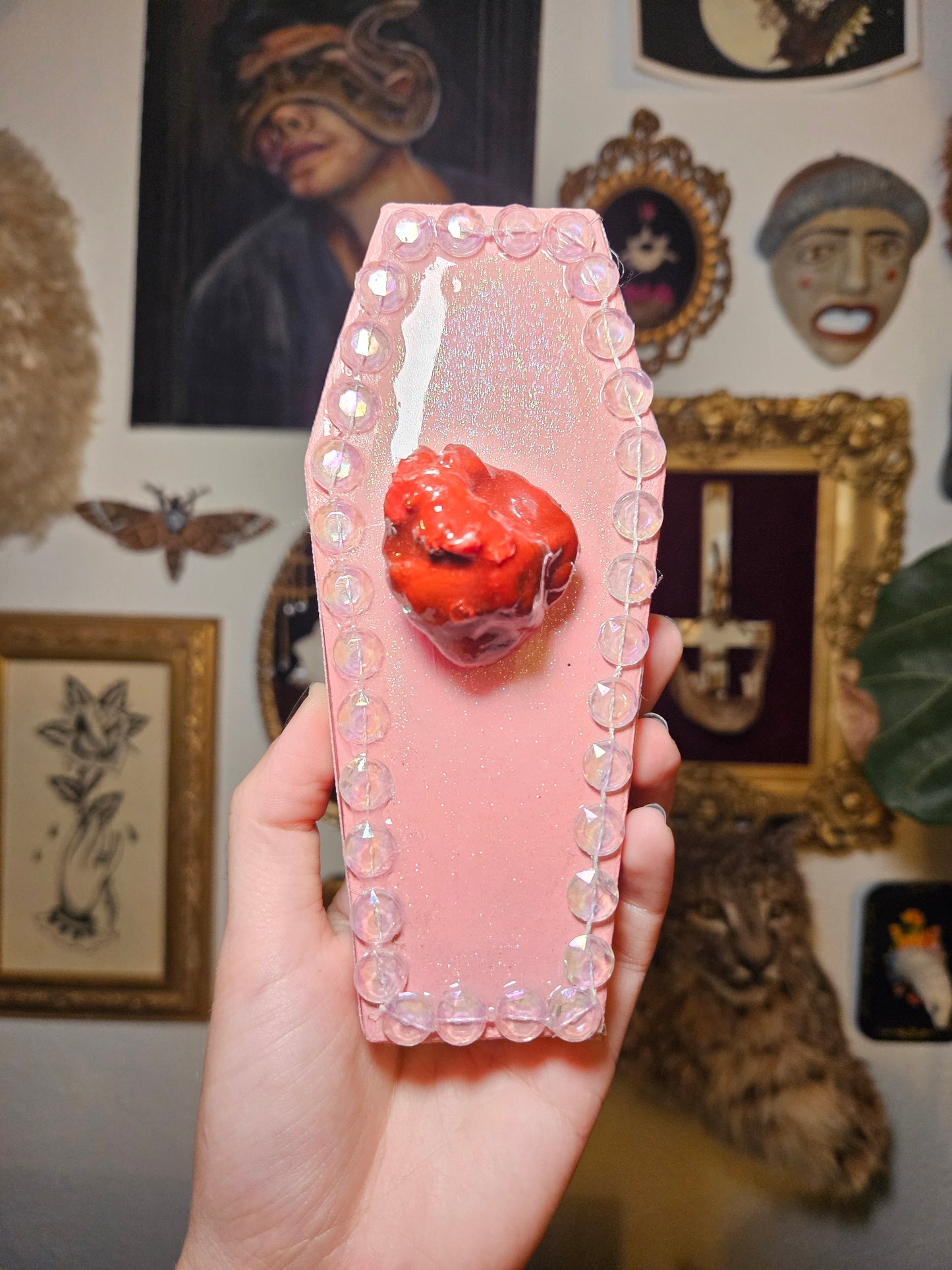 Preserved Heart Glitter Coffin