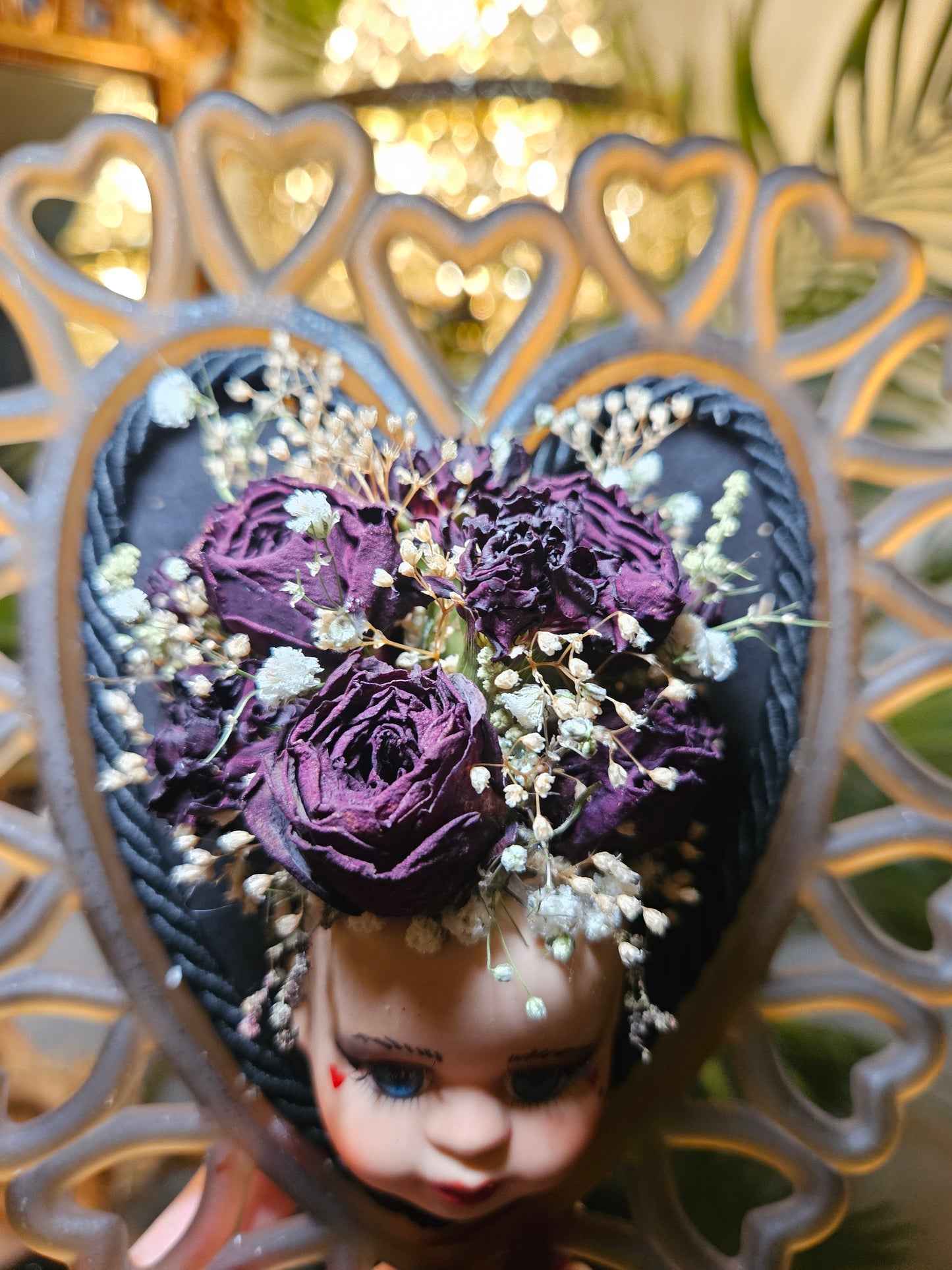 Dark romance Doll head bouquet