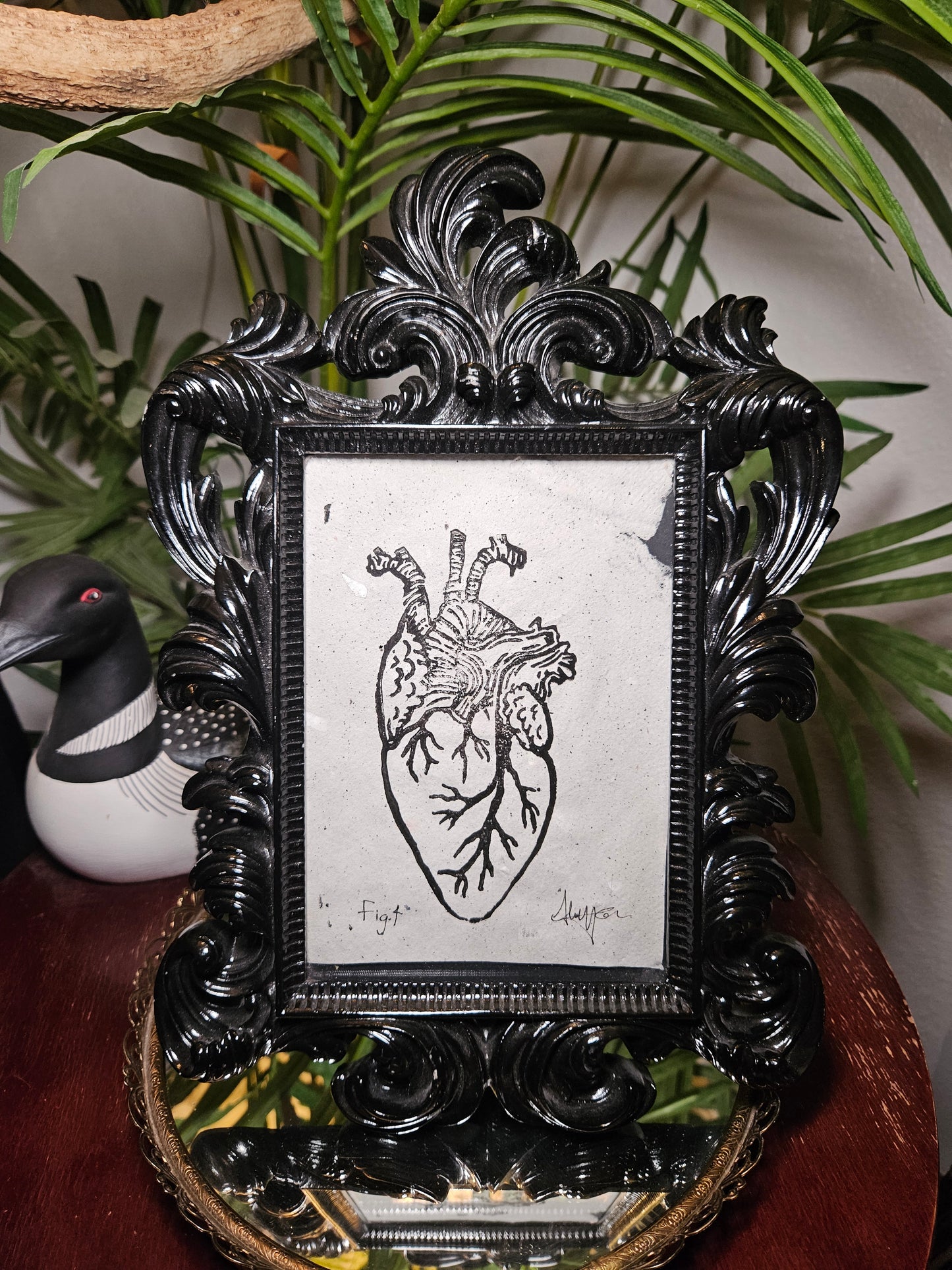 Anatomical Heart Linocut
