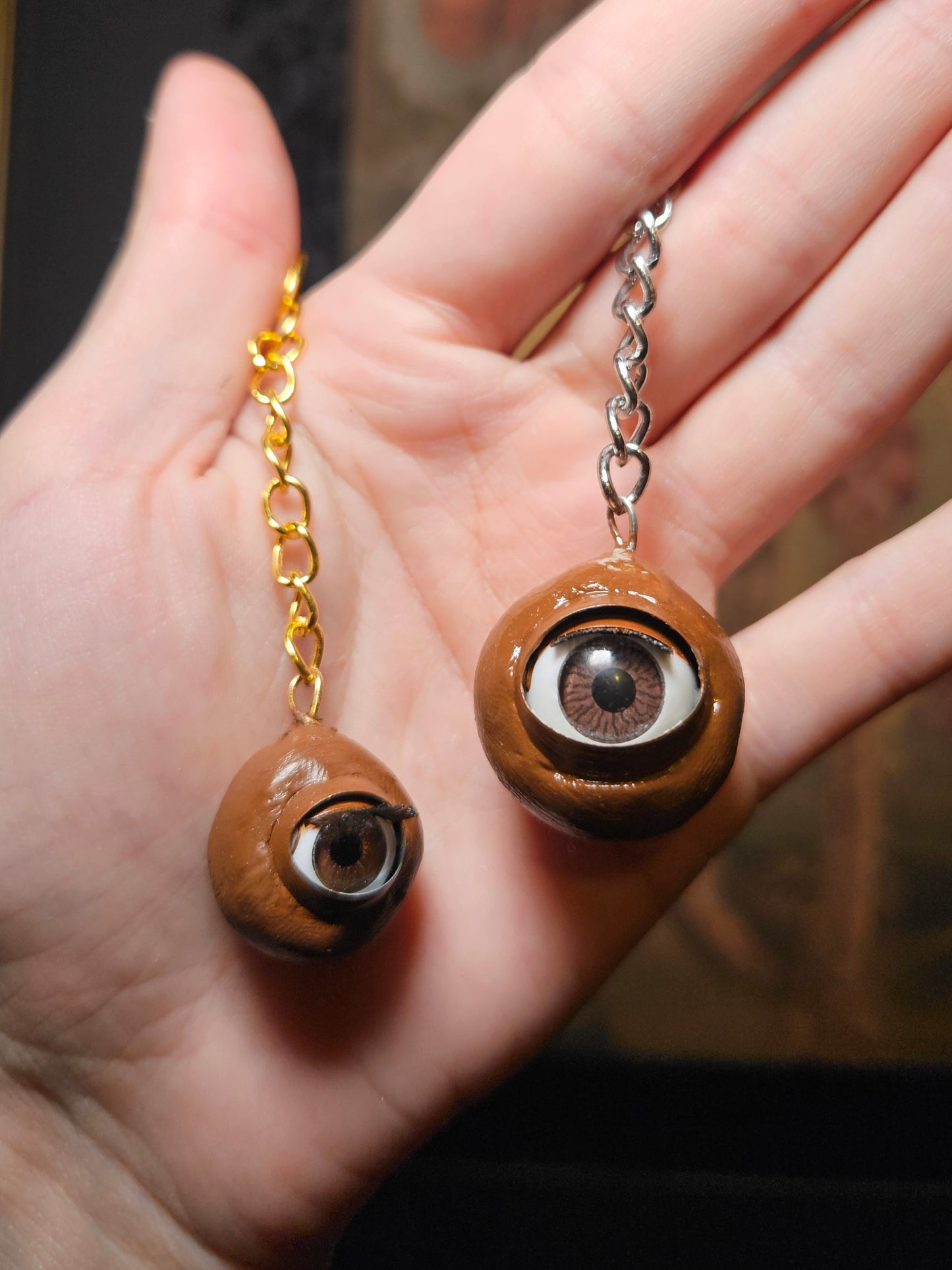 Sleepy doll eye keychain