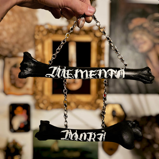 Memento mori bone hanger