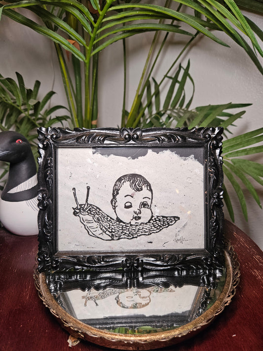 Babyhead Snail Linocut
