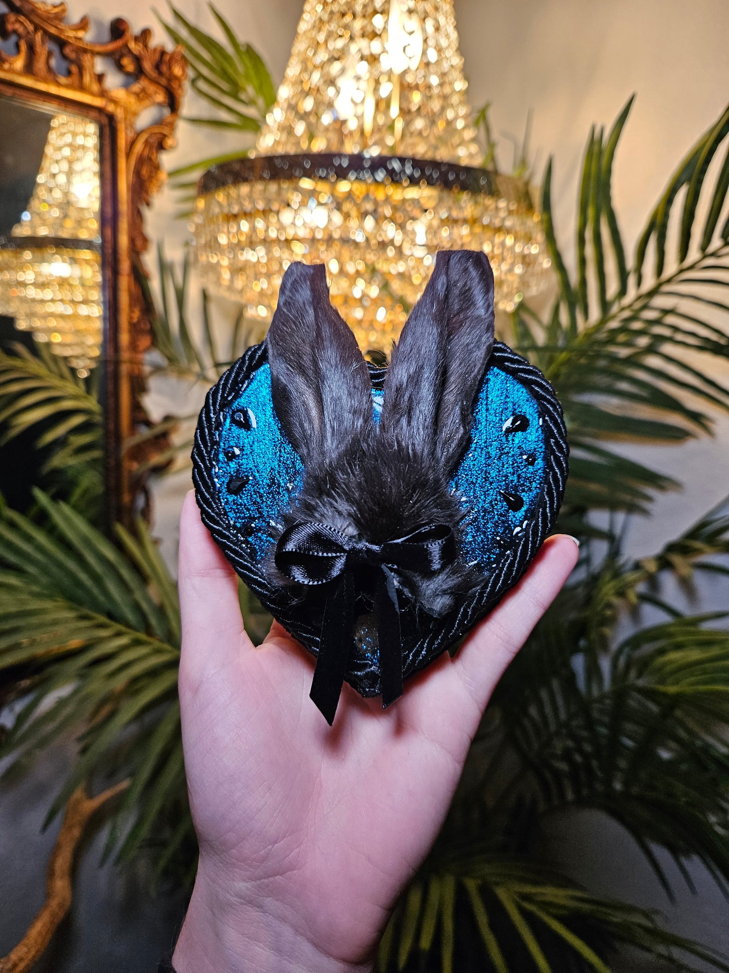 Black & blue bunny ears