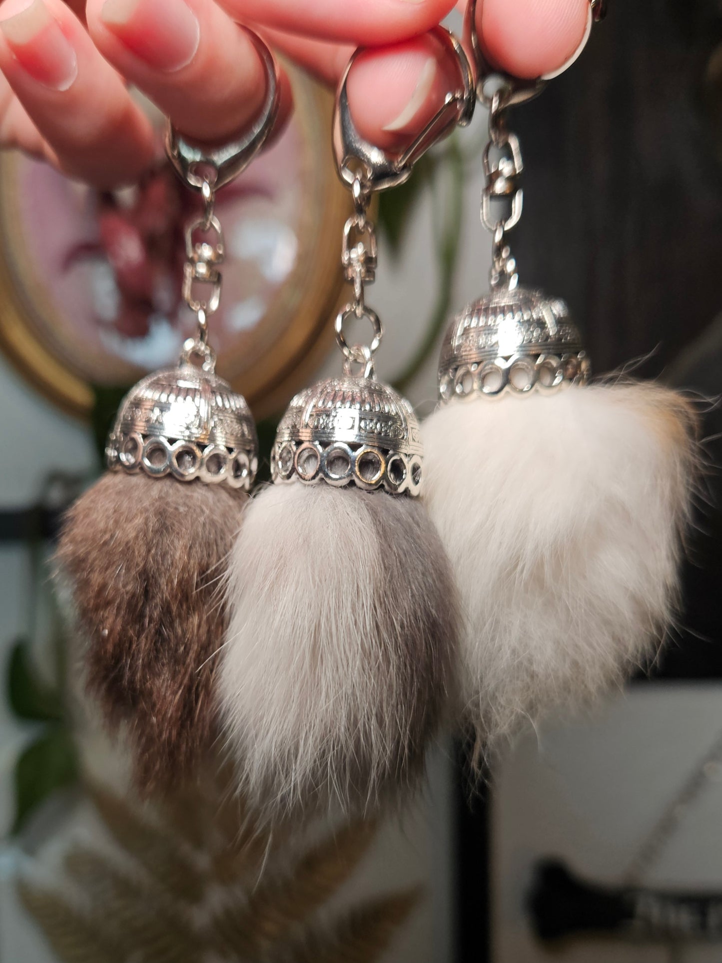 Rabbit Tail Keychain