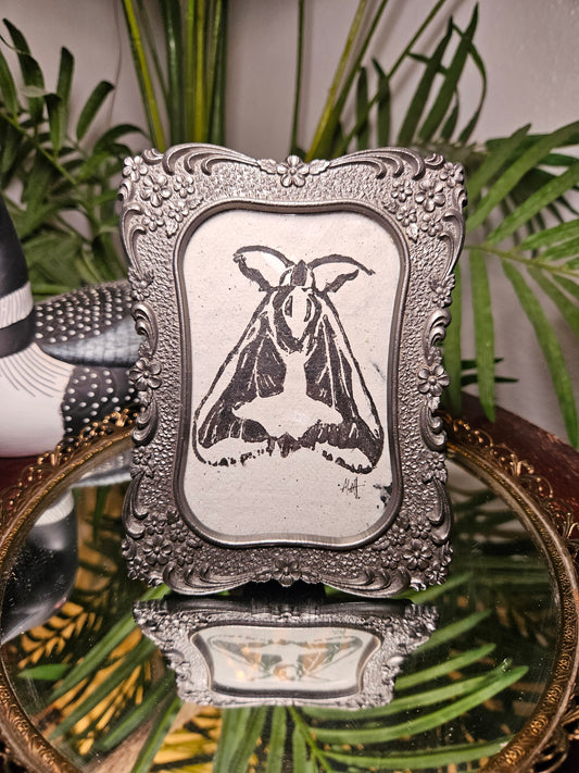 Cross Moth Linocut