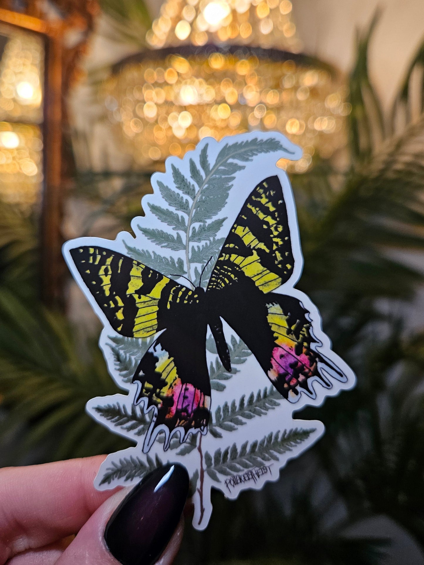 Sunset Moth Dance 3" Sticker