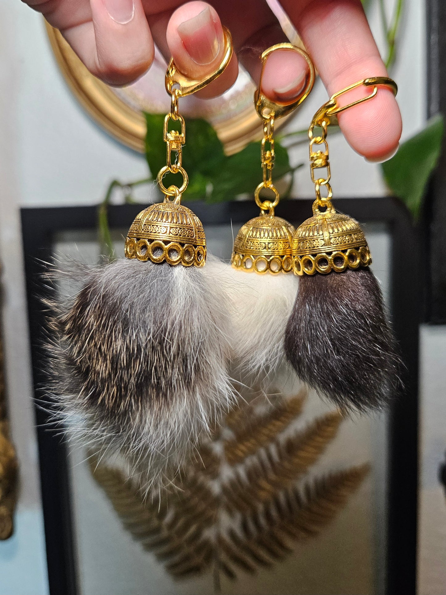 Rabbit Tail Keychain